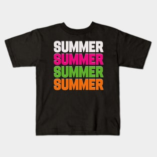 Summer Text Holiday I Love in Colors Kids T-Shirt